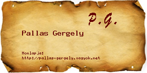 Pallas Gergely névjegykártya